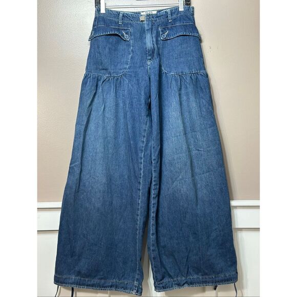 NWOT Free People We The Free Lotus Balloon Wide Leg Denim Jeans Women's 28 - Picture 3 of 11